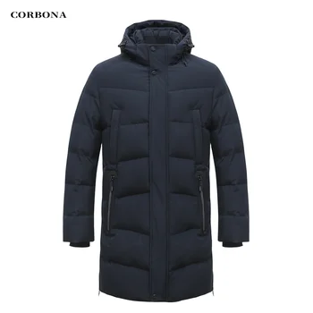 CORBONA 2023 NewArrival Winter Autumn Vyriškas paltas Ilgo stiliaus striukė Vyriški Navy mėlyni drabužiai Mada Casual High-End Cotton Parka