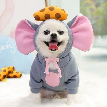 Cosplay pelės sutraukiamas gobtuvas su gobtuvu kombinezonas šunų Helovino vakarėliui Naminių gyvūnėlių džemperis