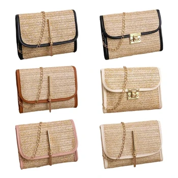 Crossbody krepšys per petį merginoms moterims Universalus austos tekstūros krepšys Mados laisvalaikio krepšys Mini kvadratinis krepšys Mobilusis telefono krepšys