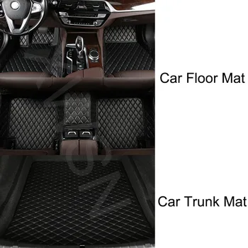 Custom Car Floor Mat for Peugeot 5008 2017-2023 Hyundai Kona ENCINO i30 2009-2012 Interjero aksesuarai Automobilio bagažinės kilimėlis