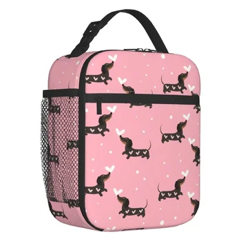 Custom Sausage Dog Lunch Bag Women Warm Cooler Insulated Lunch Box for Adult Office