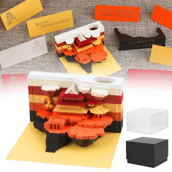 Dangaus pilis 3D užrašų bloknotas Kūrybinis dovanų popierius Drožybos popierius Architektūrinė dovana Gimtadienis Nuplėšiamas užrašas Užrašai Popieriaus modelis Kristus C6A6