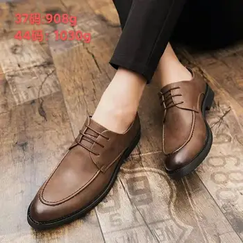 Darbas Vyriški batai 2023 Nauji rudens įsispiriami sportiniai plokšti batai Vyriški laisvalaikio odiniai batai Visiškai atitinkantys vyriški drabužiai Madingi batai