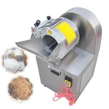 Daržovių pjaustymo mašina Komercinė saldžiųjų bulvių imbiero gudobelės elektrinė pjaustyklė Bulvių smulkinimo mašina Supjaustyta ridikėlių pjaustyklė