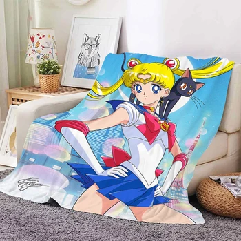 Dekoratyvinė sofos antklodė S-Sailor Moons Mikropluošto patalynė Šilta lova Kempingas Custom Pūkuotos minkštos antklodės žiemos karaliaus dydžiui