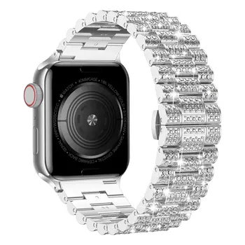 Diamond Strap For Apple Watch 8 Band 49mm 45mm 41mm 44mm 40mm For iWatch 8 Ultra serie 8 7 6 5 se Moteriškos papuošalų metalinės apyrankės