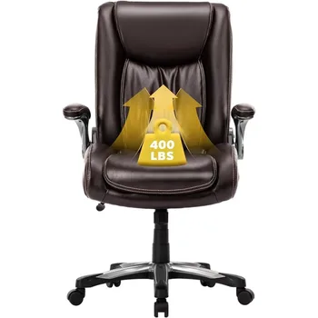 Didelė ir aukšta biuro kėdė 400 svarų sunkaus darbo vykdomojo stalo kėdė su ypač plačia sėdyne, aukštu atlošu valdymo ir vykdomosios kėdės