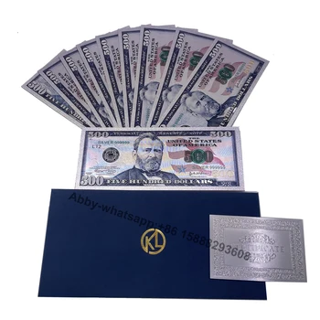 Didmeninė Amerika Sidabru padengti banknotai 500 dolerių Sidabras 999 proginiai JAV kolekcionuojami banknotai