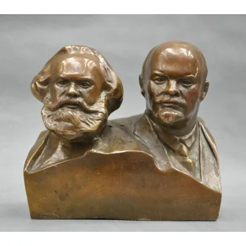Didžiojo komunisto Markso ir Lenino biusto bronzinė statula