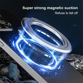 diskinis magnetinis žiedas Mobiliojo telefono laikiklis Stalinis kompiuteris Mini itin plona metalinė sagtis N52 stiprus rubidžio magnetas reguliuojamas kampas