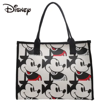 Disney Canvas Bag Female Large Capacity Bag Female 2023 New Mickey Mouse Handbag Shopping Bag Shoulder Tote Bag