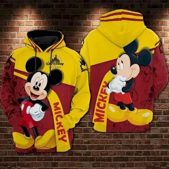 Disney Mickey Mouse 3D Hoodie Mens Womens Casual Sweat Disney Mickey 3d Zipper Hoodie Harajuku Street Pullover