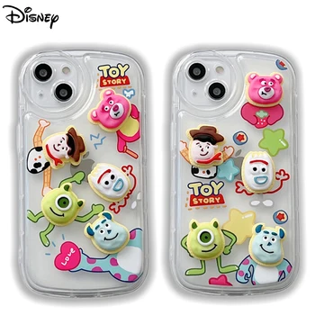 Disney žaislų istorija Lotso Woody Mr.Q stereofoninis telefono dėklas, skirtas iPhone 14 11 12 13 Pro Max animacinis filmas Mielas kritimo prevencijos apsauginis dangtelis
