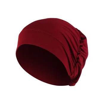Double Layered Soft Satin Lined Double Layered Soft Satin Lined Knitted Women's Solid Color Caps New Fashion Hat