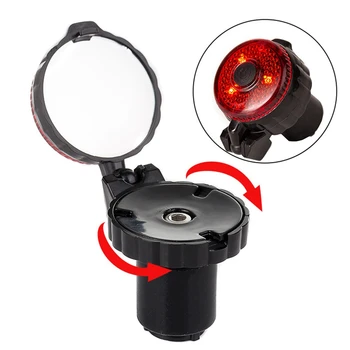 Dviračio galinio vaizdo veidrodžiai 360° reguliuojamas dviračio vairo veidrodėlis Sprogimui atsparus stiklo objektyvas Saugus dviračio veidrodis su įspėjamąja lempute