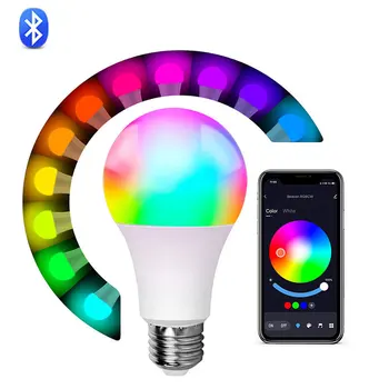E27 LED RGB lempos prožektorių lemputė AC 85-265V Bombillas LED 5W 10W 15W IR Bluetooth Control Led Smart RGBW lempa Namų dekoras Balta