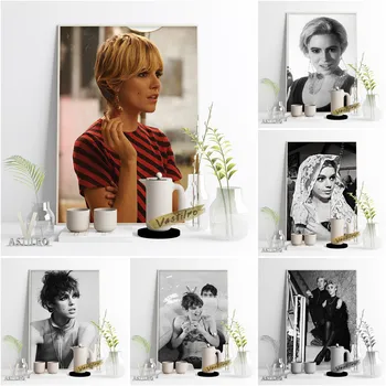 Edie Sedgwick Juoda balta siena Spausdinti plakatas Filmas Žvaigždžių portretų gerbėjai Kolekcionuoja dovanų aktorę Vintage Fashion Living Room Decor
