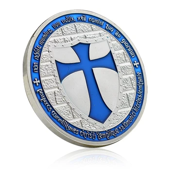 Europa Riteriai Tamplieriai Mėlynas kryžius Sidabro monetų proginis medalis Vokietijos monetų dekoracijos
