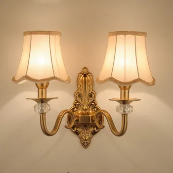 Europos šviesos Audinys Miegamojo lova Studijų lempa Vario lempos imitacija Fonas Siena Sofa Sieninis šviestuvas
