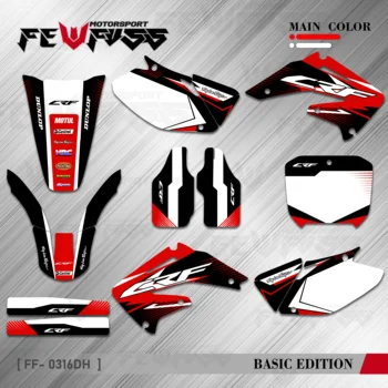 FEWFUSS Full Graphics Decals lipdukai Honda CRF450R CRF450 2002 2003 2004 CRF 450 Motociklo fonas Pasirinktinio numerio pavadinimas
