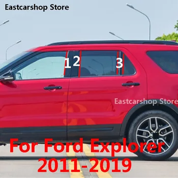 Ford Explorer 2019 2018 2017 2016 2015 Automobilio anglies pluošto durų lango vidurinio stulpelio apdaila B C Stulpo juostelės lipdukai 2011-2014