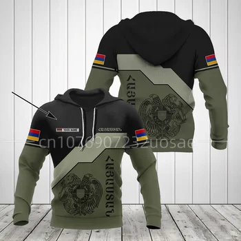 Free Custom Name ARMENIA Flag 3D Printed Zip Hoodie Vyriški ir moteriški megztiniai Fashion Casual Jacket džemperis su gobtuvu
