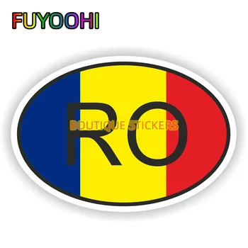 FUYOOHI gražus asmenybės automobilio lipdukas Rumunijos vėliava Šalies kodas Neperšlampamas dangtelis Įbrėžimai Vinilo lipdukas Dekoratyvinis