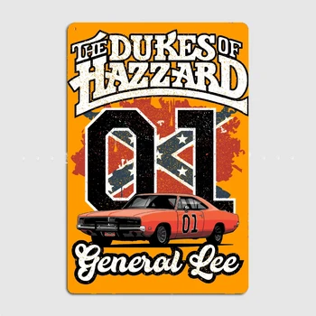 Generolas Lee Dukesas Hazardo plakatas Metalinė skarda Ženklas Sunkvežimis Vidaus ir lauko namų baras Kava Virtuvė Sienų apdaila