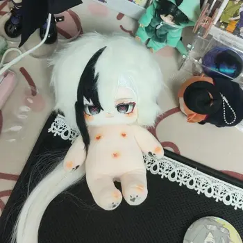 Genshin Impact Cosplay The Knave Arlecchino 20cm Plush Stuffed Doll Body Dress UP Cotton Plushie Pillow Mascot Xmas Gift