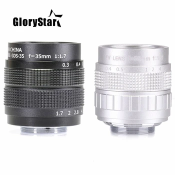 GloryStar CCTVcamera objektyvas 35mm f1.7 objektyvas C laikiklis Olimpui canon fuji nikon Sony NEX-5 NEX-3 NEX-7 NEX-5C NEX-C3 NEX