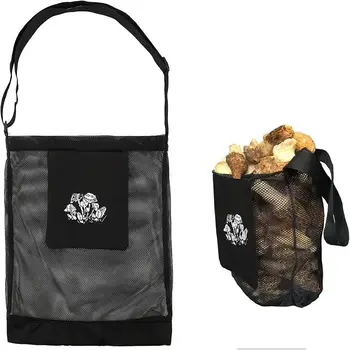 Grybų skynimo krepšys Reguliuojamas dirželis Vaisių rinkimas su kišeniniu bulvių organizatoriumi Sulankstomas tinklelis Dizainas Grybų medžioklės krepšys