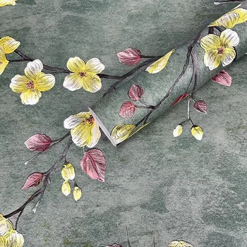 gėlių tapetai žalia žievelė ir lipnus tapetai gėlių lipnūs tapetai ritinėlis nuimamas kontaktinis popierius Namų dekoras