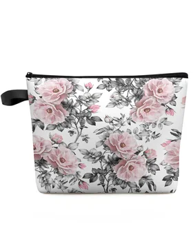 Gėlės Rožinės Moterys Nešiojamas laikymo krepšys Maišelis Servetėlė Kosmetikos krepšiai Organizatorius Moterų makiažo krepšys