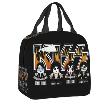 Heavy Metal Rock Kiss Band termiškai izoliuotas pietų krepšys Moterų rokenrolo pietų tote mokyklos daugiafunkciam maistui Bento dėžutė