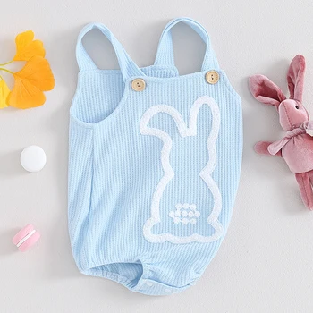 Infant Baby Girls Boys Clothes Bunny Easter Rompers Berankovių mažylių kombinezonas Miela apranga