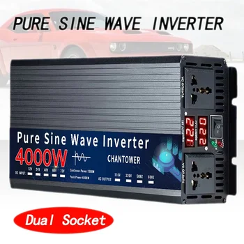 Inverteris Pure Sine Wave DC 12V/24V Į AC 110V/220V 2200W 3000W 4000W 50HZ / 60HZ Automobilio nešiojamas automatinis galios keitiklis Saulės keitiklis
