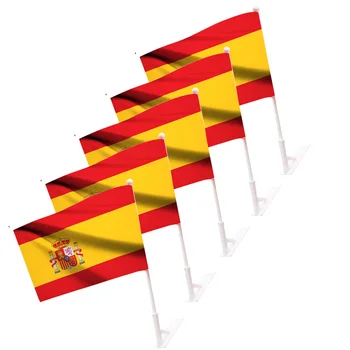 Ispanija Automobilių vėliavos Ispanijos šalis Maža mini automobilių vėliava lauko lauko durų sienos dekorui su stulpu