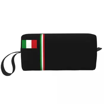 Italijos vėliava Kosmetikos krepšys Moterys mielos didelės talpos Italijos pasididžiavimo makiažo dėklas Grožio saugykla Tualeto reikmenų krepšiai Dopp rinkinio dėklo dėžutė