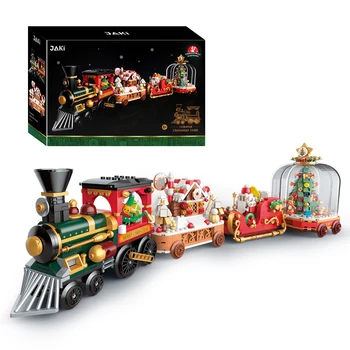 JAKI 5165 techninis traukinio statybinis blokas Žiemos atostogų traukinio modelio surinkimas Kaladėlių kalėdinis traukinys Žaislai Vaikai Kalėdinės dovanos