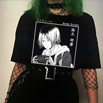 Japoniški Haikyuu Anime marškinėliai Moteriški topai Kenma Kozume Tee marškinėliai Moteriški Cosplay trumpomis rankovėmis oversized Tee Punk drabužiai