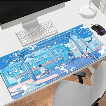 Japonų anime Mouse Pad Gamer Mousepads Big Gaming Mousepad XXL Mouse Mat Large Keyboard Mat Desk Pad For Computer Laptop
