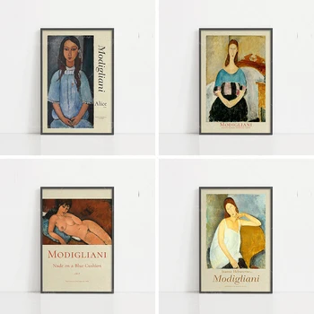 Jeanne Hebuterne, 1919 m. Modigliant, Moterys turi pailgus veidus, Šiuolaikinis menas, Amedeo Modigliani tapyba Sienų menas