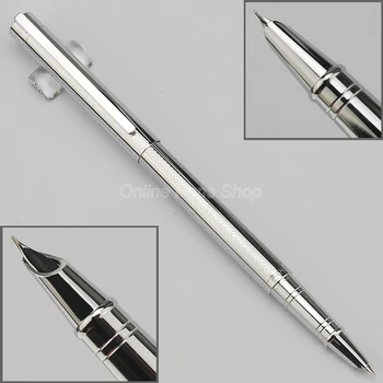 Jinhao 126 Silver Metal EF Nib 0.38mm Fountain Pen Profesionalus rašymo rašiklis JFP006