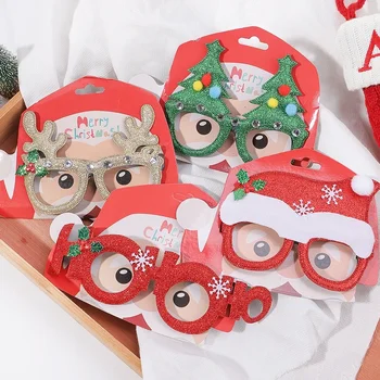 Kalėdiniai akiniai Plastikiniai dekoratyviniai akiniai Kid Xmax Vakarėlio kostiumo aksesuaras Foto rekvizitai Kalėdų dekoracija 2023 m. 