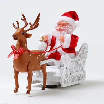 Kalėdinis Kalėdų senelio rogių žaislas Elektriniai dekoratyviniai papuošalai Kalėdų senelis su muzika Kalėdų dekoracijoms Dovanos