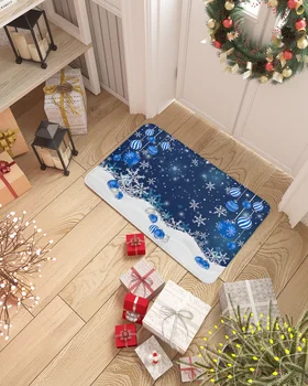 Kalėdų mėlyna Kalėdų kamuolys Snaigės Pilkas durų kilimėlis Namų dekoracijos Kilimas Navidad ornamentas Naujųjų metų Kalėdų vakarėlio dekoro kilimėlis