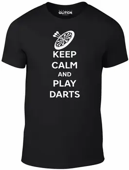 Keep Calm Play Darts marškinėliai - juokingi marškinėliai joke sport board oche pub carry on