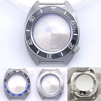 Keraminis rėmelis Juodai baltas skyriaus žiedo laikrodžio dėklas NH35, nerūdijančio plieno safyro stiklo dėklas NH35A NH36 judėjimui, 3.8 karūna