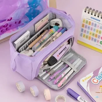 Kids Boys Girls Pencil Case Large Capacity School Gel Pen Bag Student Pencil Case Cosmetic Bag Stationary Organizuokite biuro tiekimą