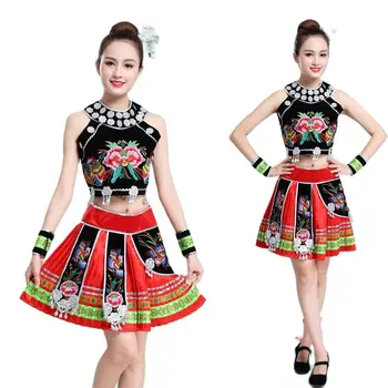 Klasikiniai tradiciniai etniniai kostiumai moterims Miao Dance Wear Hmong drabužiai Nacionalinio festivalio vakarėlio drabužiai